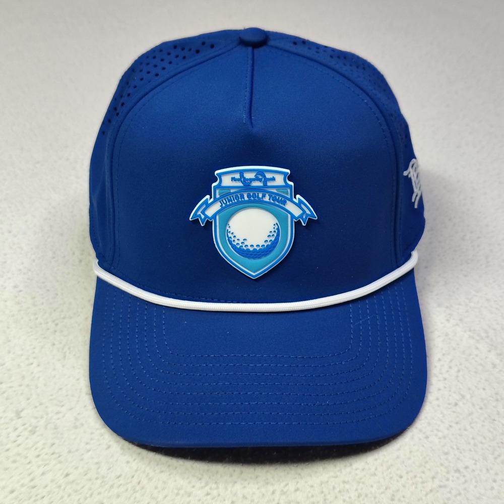 Branded Bills Mens Junior Golf Tour Hat OSFM Blue Performance Rope Snapback Cap
